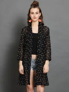 BAESD Women Printed Longline Open Front Shrug