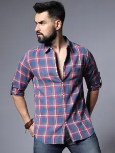 High Star Classic Regular Fit Checked Pure Cotton Casual Shirt