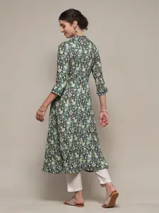 Biba Ethnic Motifs Printed Mandarin Collar A-Line Kurta