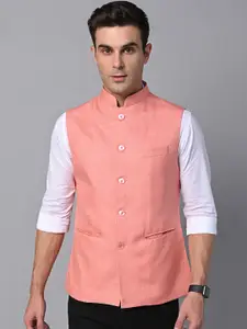Vastraa Fusion Mandarin Collar Jute Cotton Nehru Jacket