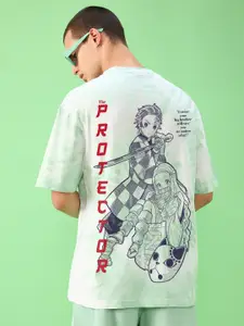 Bewakoof Tanjiro Kamado Graphic Printed Oversized T-shirt
