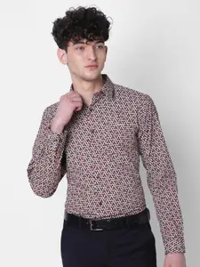 J Hampstead Classic Opaque Geometric Printed Formal Shirt