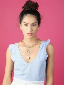 ODETTE Gold-Plated Pearl Whimsical Necklace