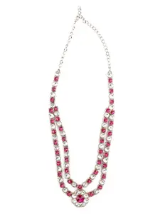 ODETTE Gold-Plated Stone-Studded Double Layered Necklace