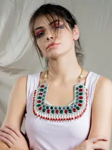 ODETTE Silver-Plated Stone-Studded Necklace