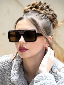 ODETTE Women Oversized Rectangular Sunglasses With UV Protected Lens