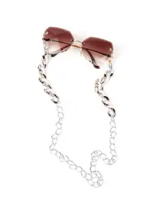 ODETTE Women Rectangle Sunglass & Chain With UV Protected Lens