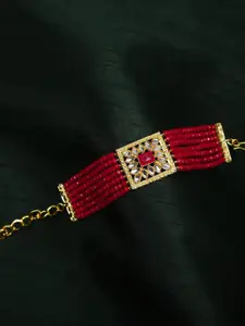 The Pari Women Gold-Plated Beaded Link Bracelet