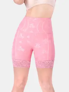 Dermawear Mini Shaper 2.0 Floral Print Tummy and Thigh Shapewear Light Pink