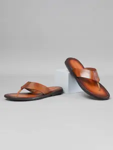 Ruosh Men Textured Leather Comfort Sandals