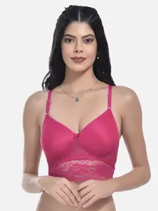 StyFun Self Design Full Coverage Lightly Padded Non-Wired Lace Bra With All Day Comfort
