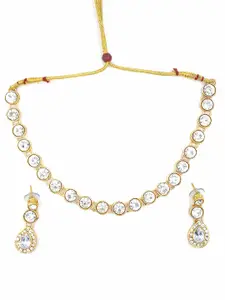 Anouk Gold-Plated Stone Studded Choker Necklace Set