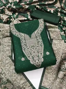 KALINI Floral Woven Design Zari Silk Blend Unstitched Dress Material