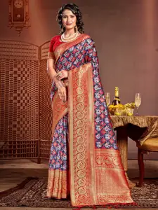 Mitera Ethnic Motifs Woven Design Zari Pure Silk Patola Saree