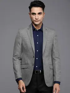 Raymond Checked Contemporary Fit Single-Breasted Formal Blazer