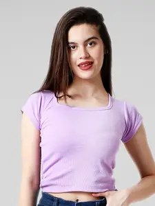 CareDone Cap Sleeves Fitted Crop Top