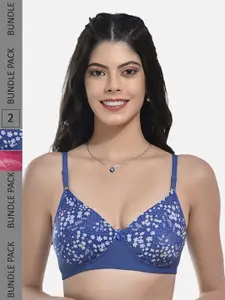 StyFun Pack Of 2 Non-wired Lightly Padded Seamless Everyday Bra With All Day Comfort
