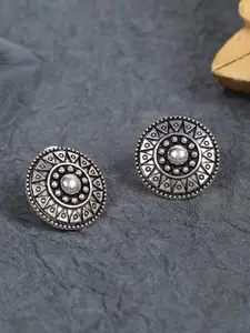 The Pari Set Of 2 Silver-Plated Oxidised Studs Earrings