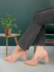 ICONICS Pointed Toe Block Heel Pumps