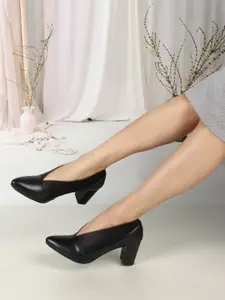 ICONICS Pointed Toe Block Heel Pumps