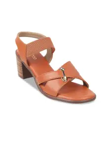 Metro Cross Strap Block Heels With Backstrap