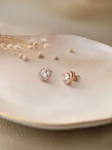 MANNASH Rose Gold-Plated Sterling Silver Studs Earrings