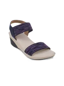 Metro Striped Wedge Heels With Backstrap