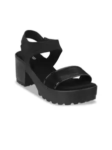 Metro Open Toe Platform Heels With Backstrap
