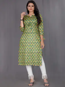 Indian Fashionista Ethnic Motifs Printed Cotton Linen Kurta