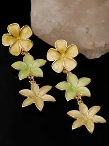 AVANT-GARDE PARIS Gold-Plated Floral Enamelled Drop Earrings
