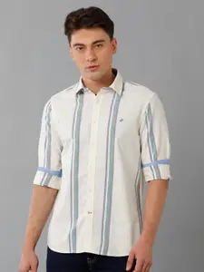 Double Two Slim Fit Striped Cotton Casual Shirt
