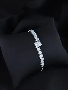 I Jewels Women Silver-Plated Charm Bracelet