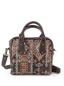 RUDHIRA Printed Leather Structured Satchel