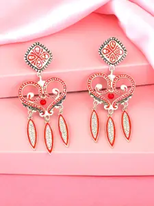 Estele Rhodium-Plated Geometric Drop Earrings