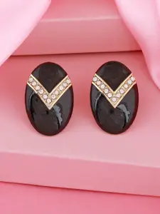 Estele Gold-Plated Oval Studs Earrings