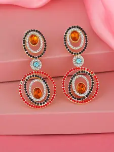 Estele Rhodium-Plated Geometric Drop Earrings