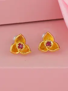 Estele Gold-Plated Floral Studs Earrings