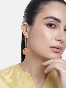 Estele Gold Plated Contemporary Drop Earrings