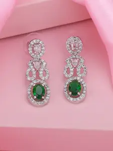 Estele Rhodium-Plated Geometric Drop Earrings