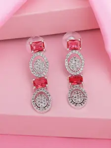 Estele Rhodium-Plated Geometric Drop Earrings