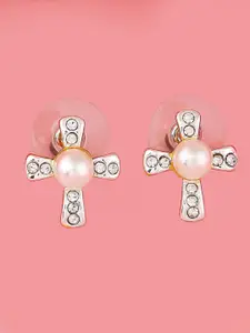 Estele Gold-Plated Contemporary Studs Earrings