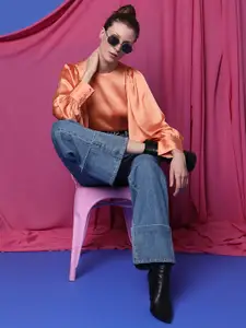 Vero Moda Round Neck Long Cuffed Puff Sleeves Regular Top