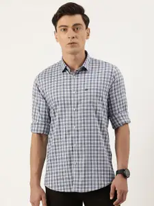 Peter England Men Slim Fit Tartan Checks Opaque Casual Shirt