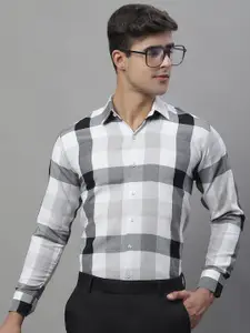 JAINISH Classic Checked Spread Collar Cotton Formal Shirt