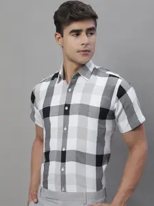 JAINISH Classic Gingham Checked Pure Cotton Formal Shirt