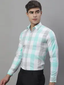 JAINISH Classic Checked Spread Collar Cotton Formal Shirt