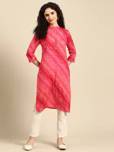 Anouk Bandhani Foil Printed Kurta