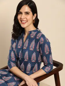 Anouk Ethnic Motifs Printed Mandarin Collar Kurta