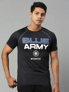 FanCode Printed Indian Cricket Team Raglan Sleeves Moisture Wicking T-shirt