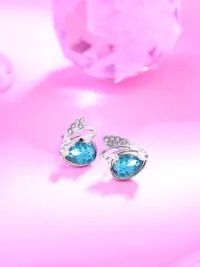 Yellow Chimes Silver-Plated Contemporary Studs Earrings